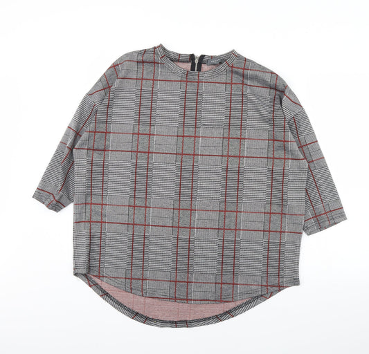 Primark Womens Grey Check  Pullover Jumper Size L