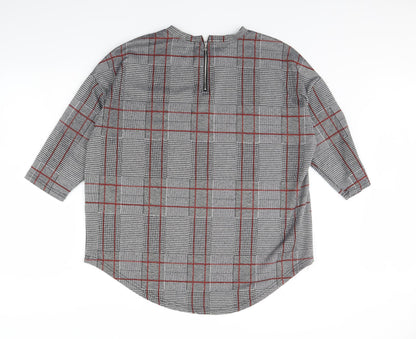 Primark Womens Grey Check  Pullover Jumper Size L