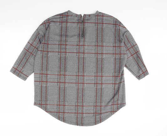 Primark Womens Grey Check  Pullover Jumper Size L