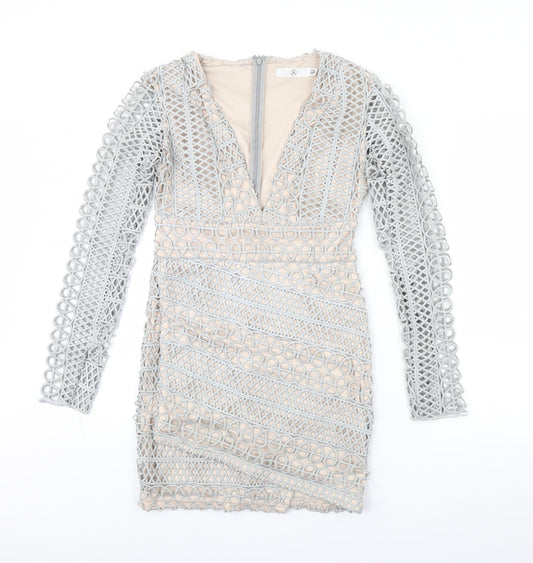 Missguided Womens Grey   Pencil Dress  Size 10