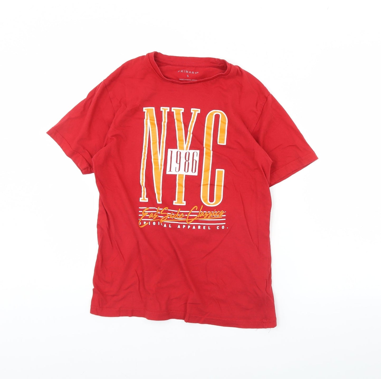 Primark Mens Red    T-Shirt Size S