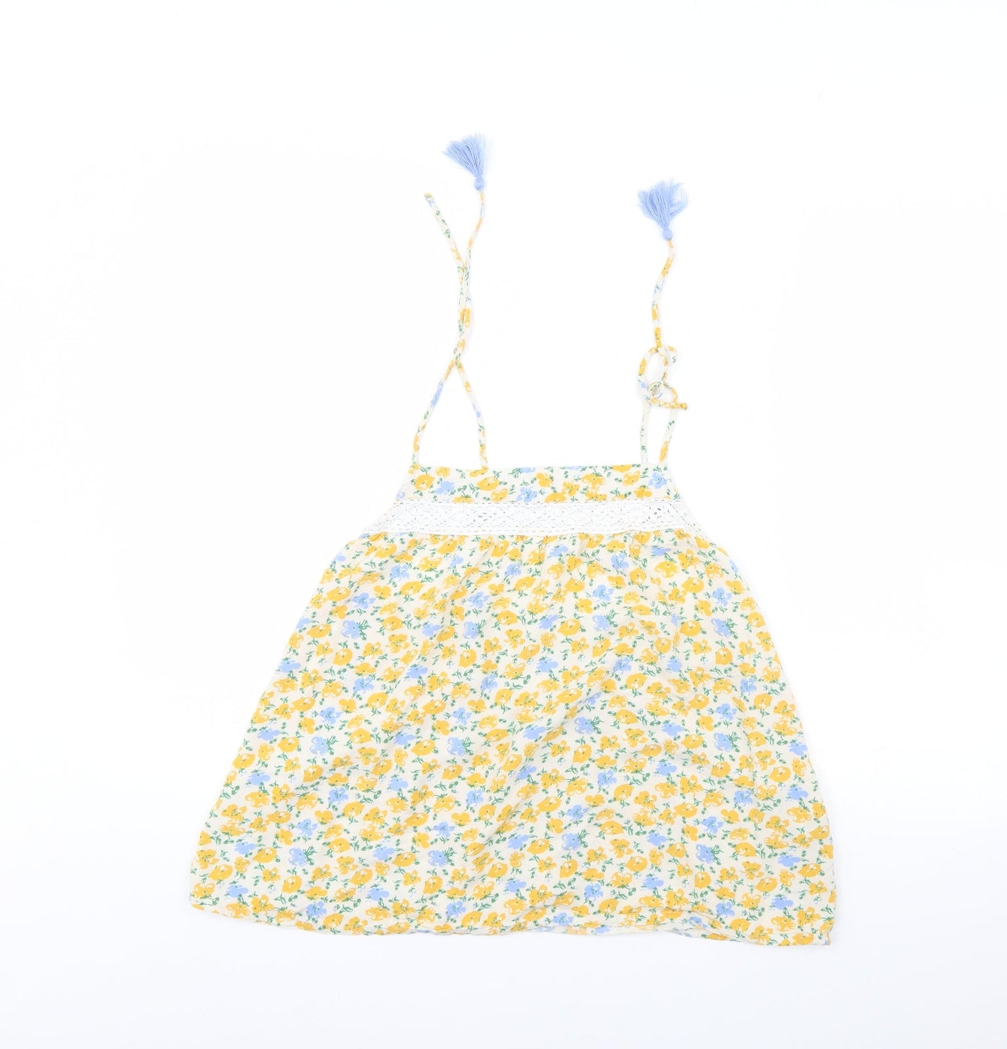 M&S Womens Yellow Floral  Basic Tank Size 12