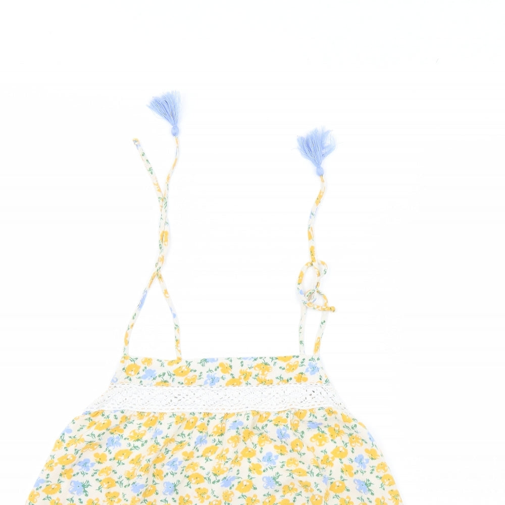 M&S Womens Yellow Floral  Basic Tank Size 12