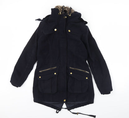 Womens UK Size 10 New Look Blue Overcoat