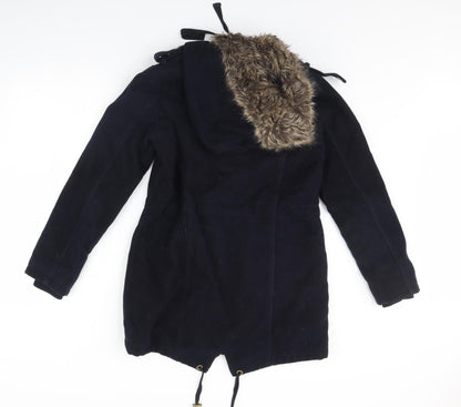 Womens UK Size 10 New Look Blue Overcoat