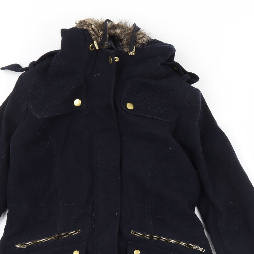 Womens UK Size 10 New Look Blue Overcoat