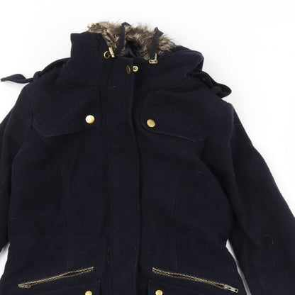 Womens UK Size 10 New Look Blue Overcoat