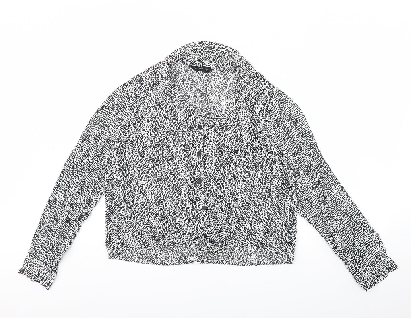 F&F Womens Black Geometric  Basic Button-Up Size 18