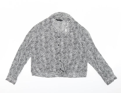 F&F Womens Black Geometric  Basic Button-Up Size 18