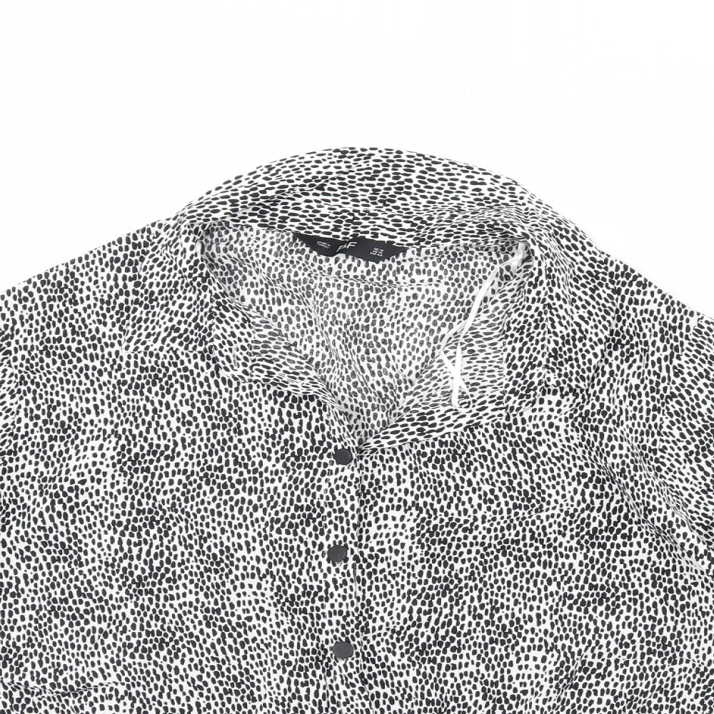 F&F Womens Black Geometric  Basic Button-Up Size 18