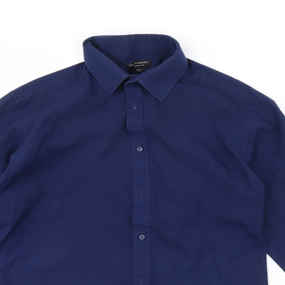 Taylor & Wright Mens Blue    Dress Shirt Size 15