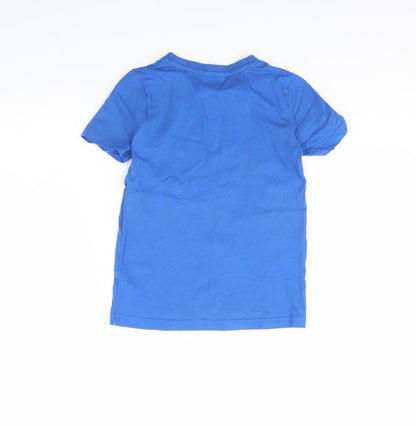 Back view of M&Co boys’ blue basic t-shirt, size 6, years - ninja