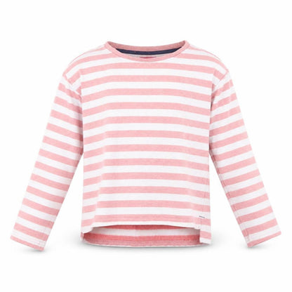 Front view of lily & dan girls’ pink striped jumper, size 10, years