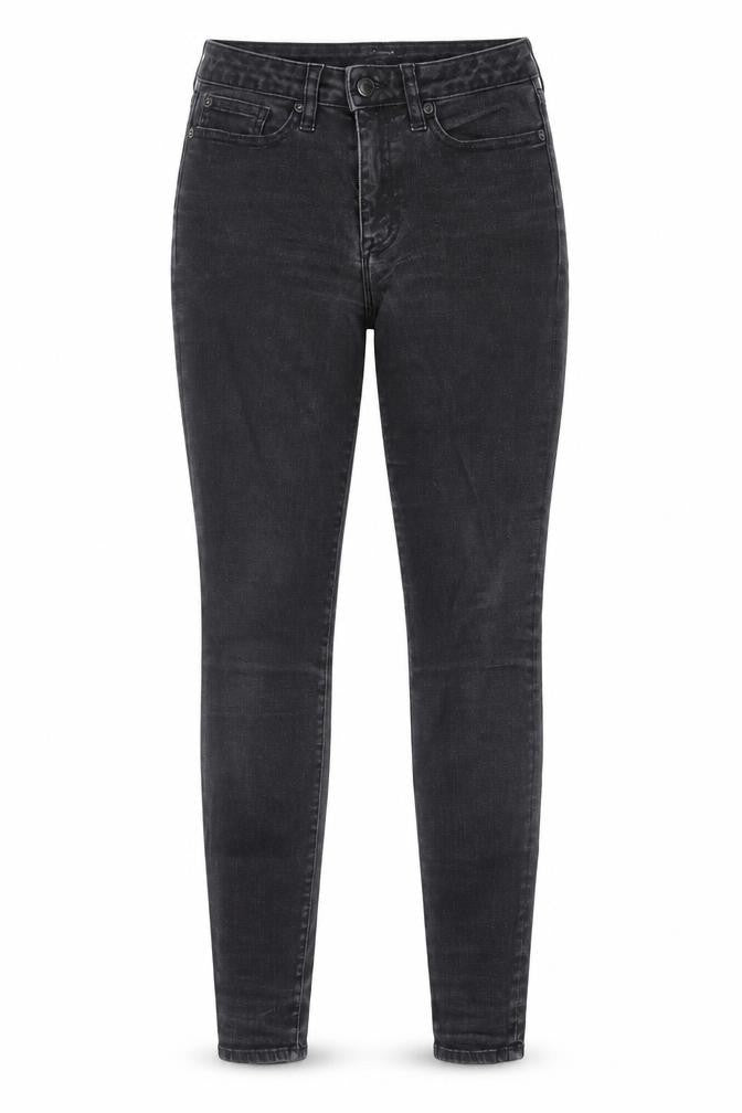 Front view of Gap women’s black denim skinny jeans, size UK 12, 28-inch leg