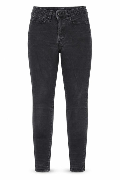 Front view of Gap women’s black denim skinny jeans, size UK 12, 28-inch leg