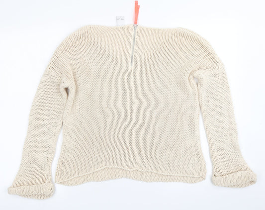 Womens UK Size M VILA Beige Pullover Jumper