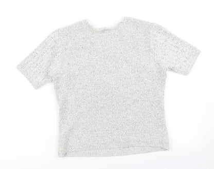 Womens UK Size 14 Preworn Grey Basic T-Shirt