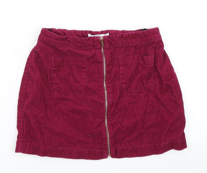 M&S Girls Pink  Corduroy A-Line Skirt Size 9-10 Years