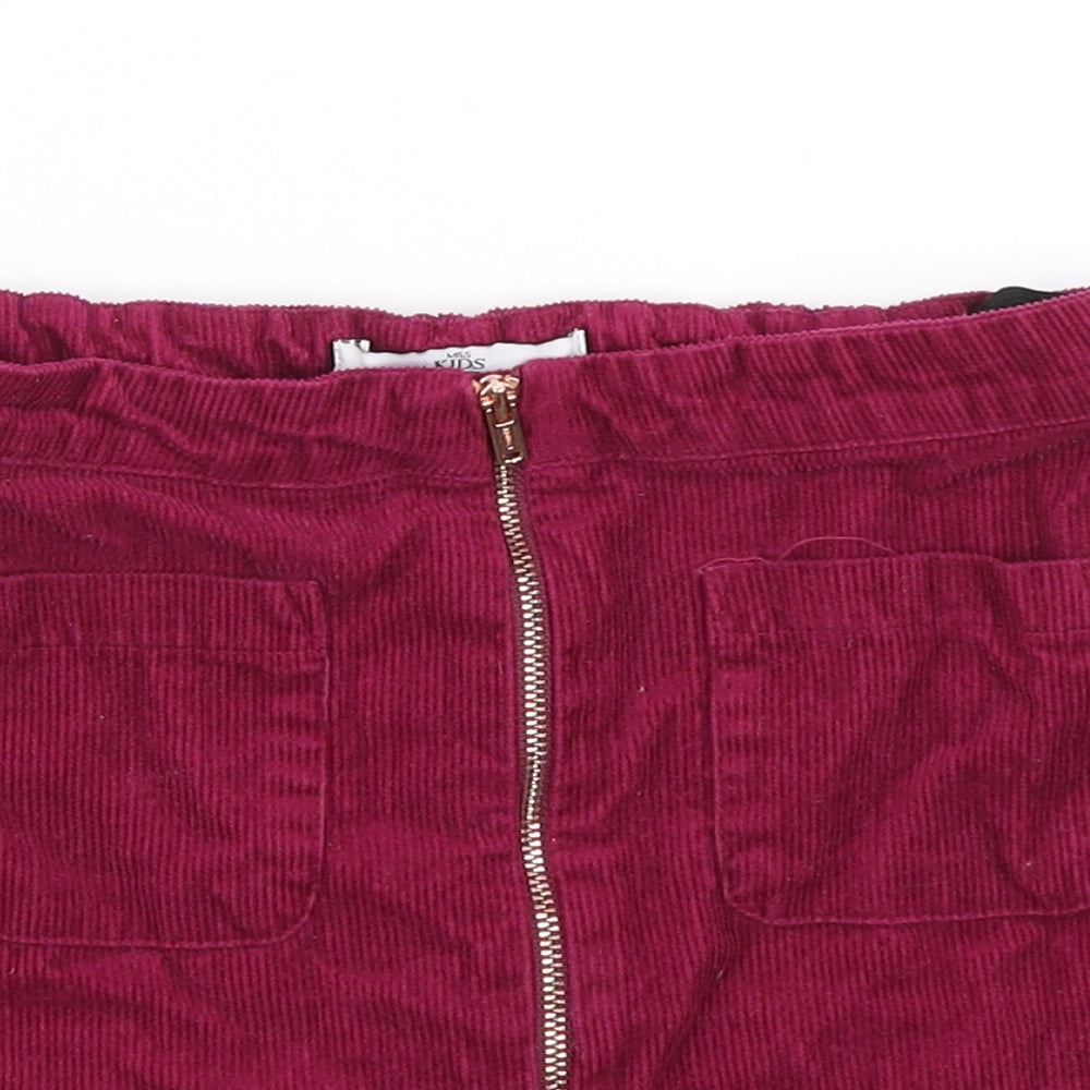 M&S Girls Pink  Corduroy A-Line Skirt Size 9-10 Years