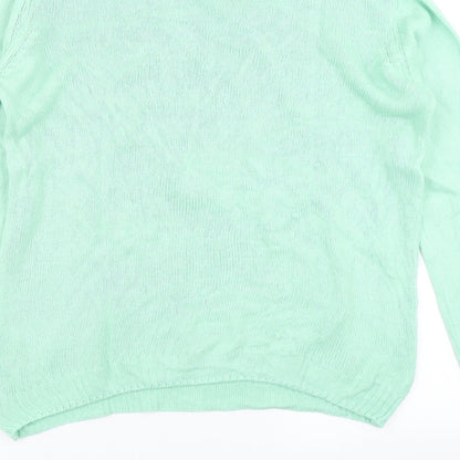 Womens UK Size S ISLE Green Pullover Jumper