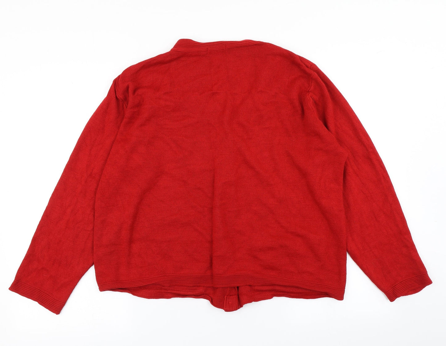 Womens UK Size L Care Red Cardigan Jumper