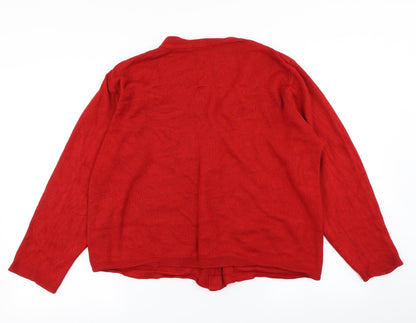 Womens UK Size L Care Red Cardigan Jumper