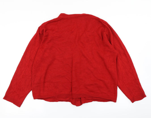 Womens UK Size L Care Red Cardigan Jumper