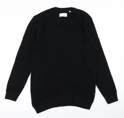 Casual Friday Mens Black  Knit Pullover Jumper