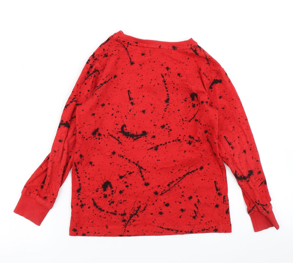 Back view of Next boys’ red polka dot basic t-shirt, size 6, years - reversible sequins
