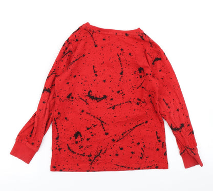 Back view of Next boys’ red polka dot basic t-shirt, size 6, years - reversible sequins