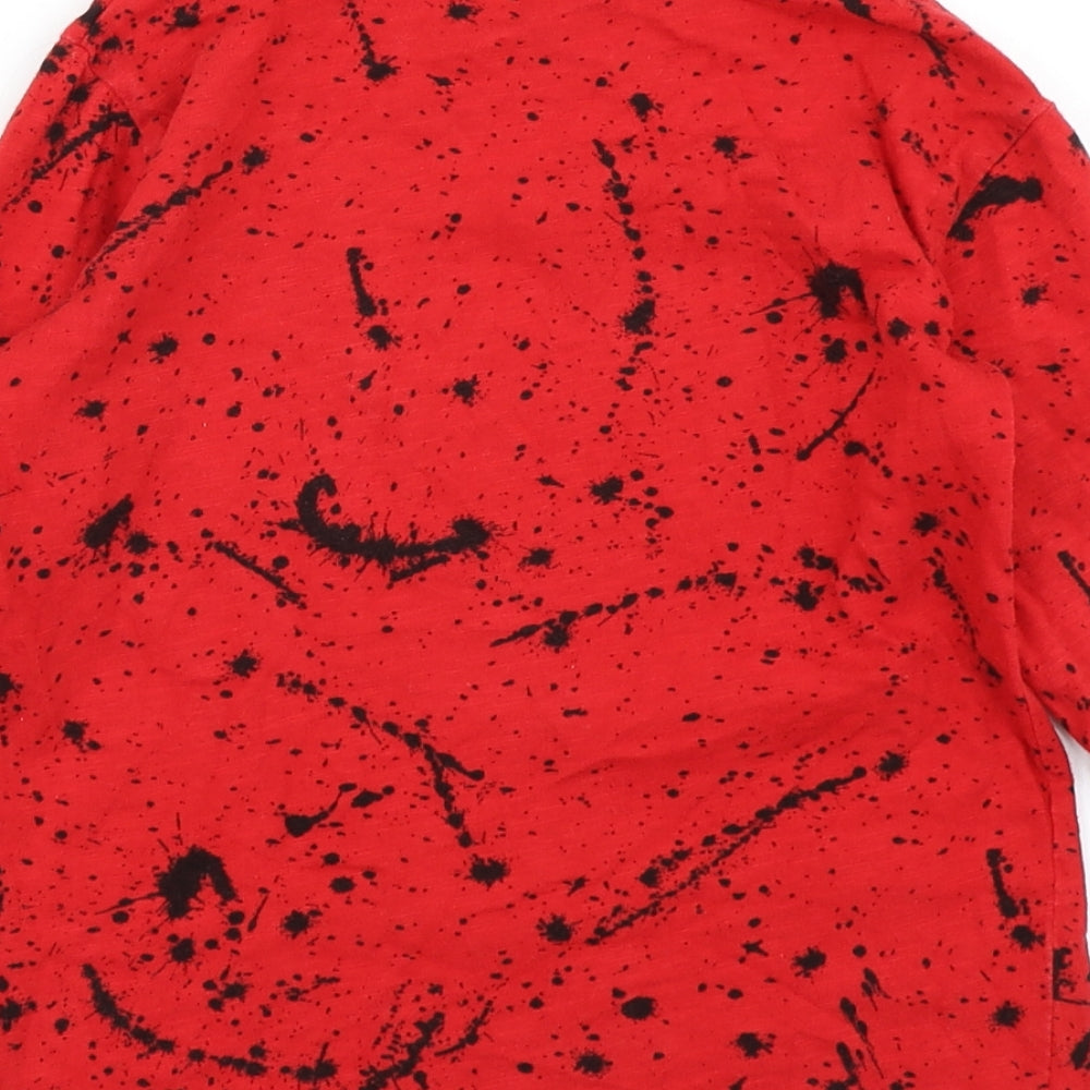 Brand and care label for Next boys’ red polka dot basic t-shirt, size 6, years - reversible sequins