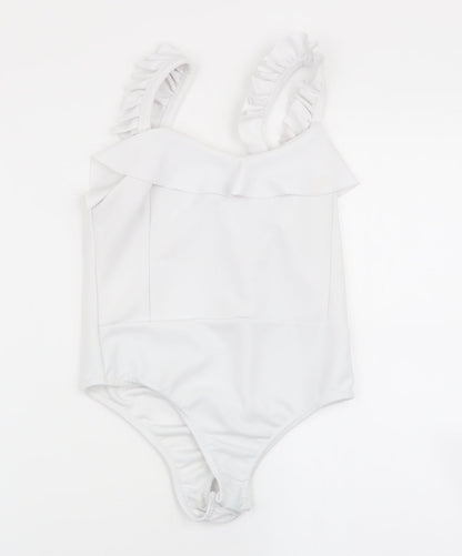 Missguided Womens White   Bodysuit One-Piece Size 6