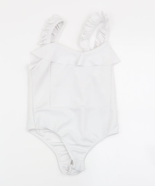 Missguided Womens White   Bodysuit One-Piece Size 6