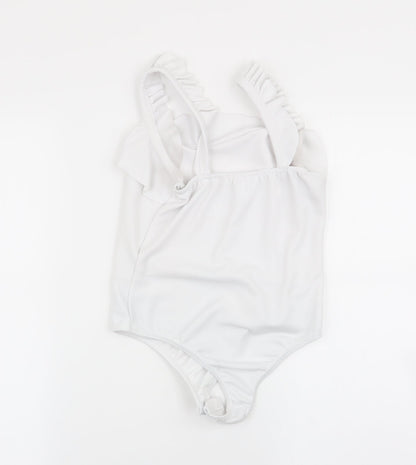 Missguided Womens White   Bodysuit One-Piece Size 6