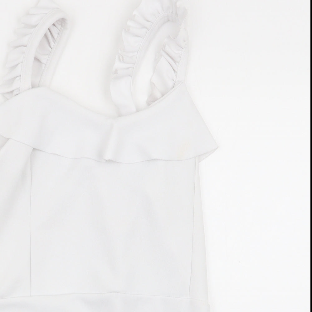 Missguided Womens White   Bodysuit One-Piece Size 6