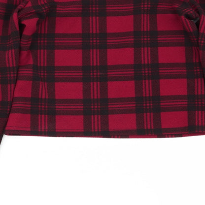 Boohoo Womens Multicoloured Check  Basic Blouse Size 6