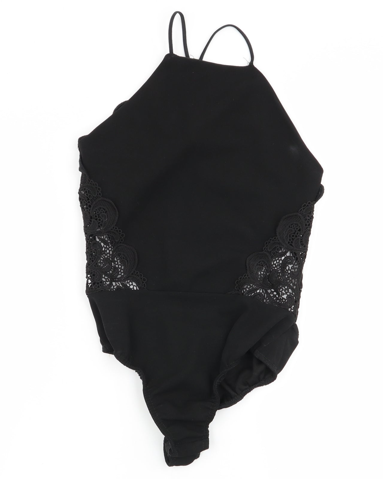 Missguided Womens Black Flecked  Bodysuit One-Piece Size 6