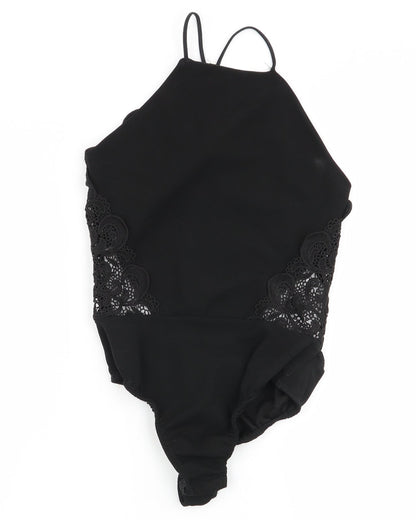 Missguided Womens Black Flecked  Bodysuit One-Piece Size 6