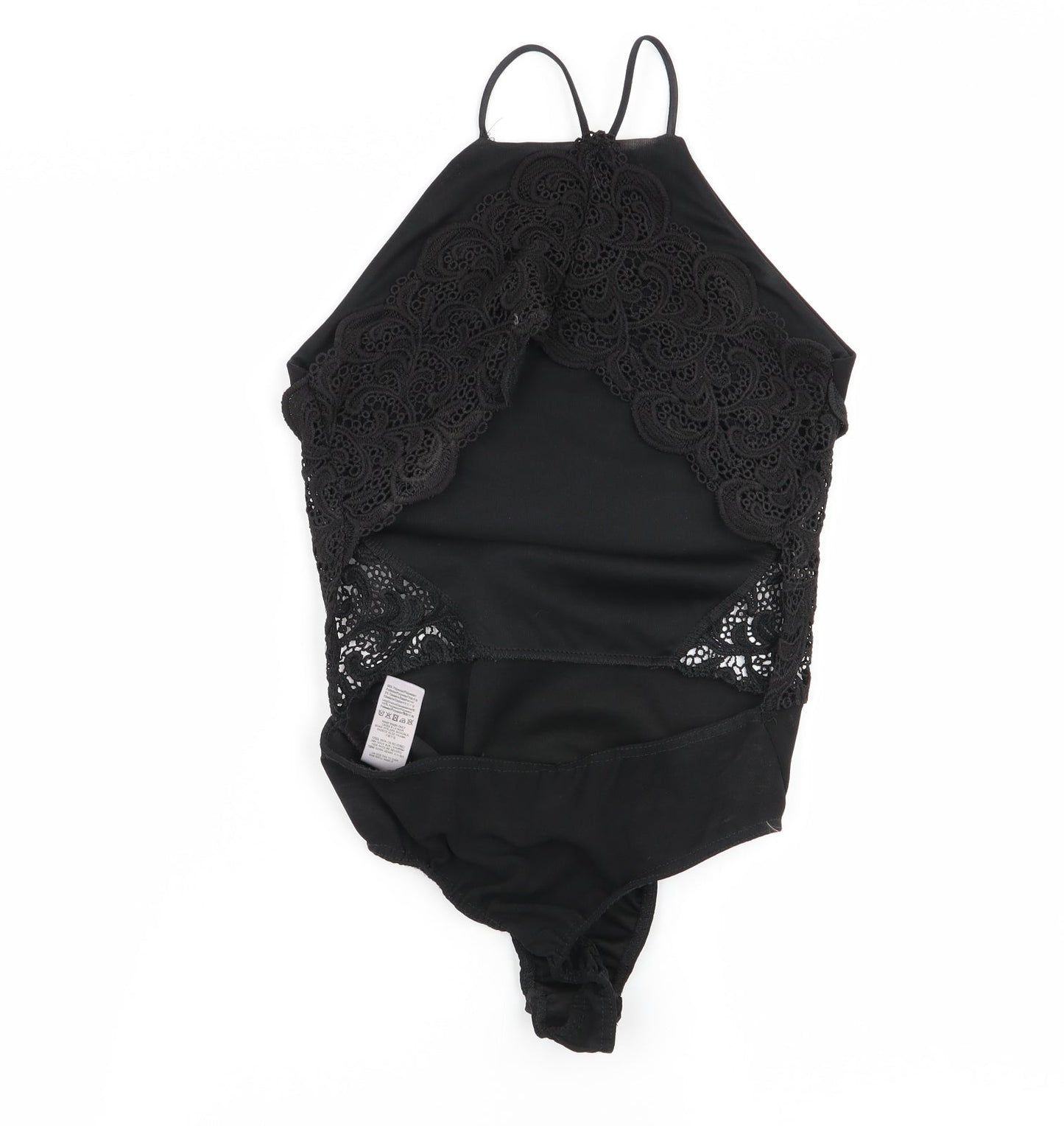 Missguided Womens Black Flecked  Bodysuit One-Piece Size 6