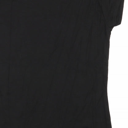 Brand and care label for missi london women’s black basic t-shirt, size S