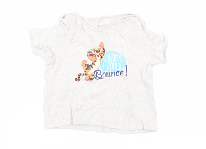 Front view of dinsey boys’ grey solid pyjama top, size 2-3, years