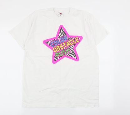 fruit the loom Womens White   Basic T-Shirt Size M