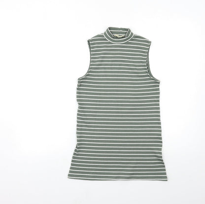 Papaya Womens Green Striped  Basic Tank Size 10
