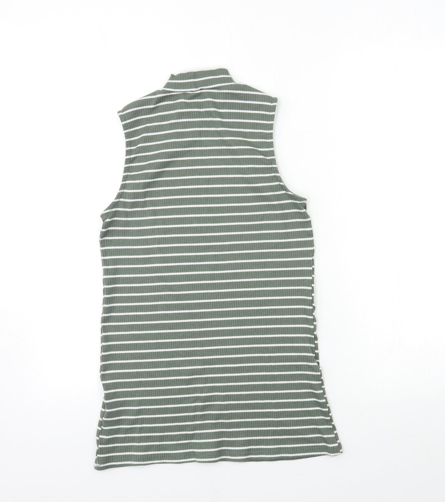 Papaya Womens Green Striped  Basic Tank Size 10