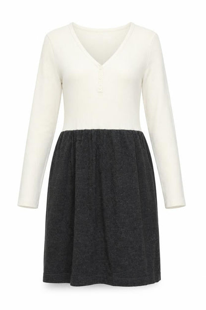 Front view of Mango women’s grey knit jumper dress, size M