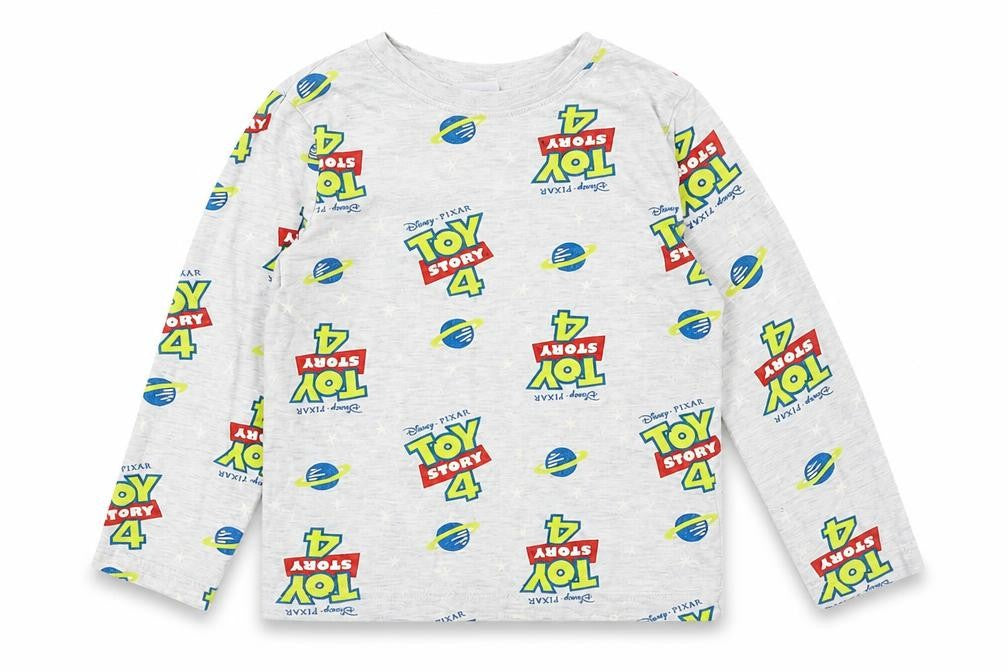 Front view of Toy story boys’ grey geometric pyjama top, size 3-4, years