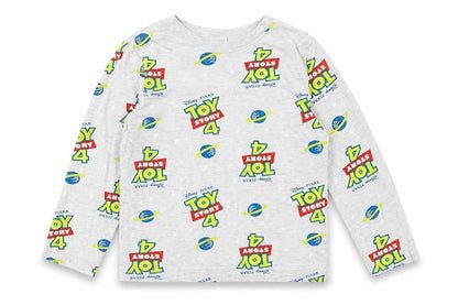 Front view of Toy story boys’ grey geometric pyjama top, size 3-4, years