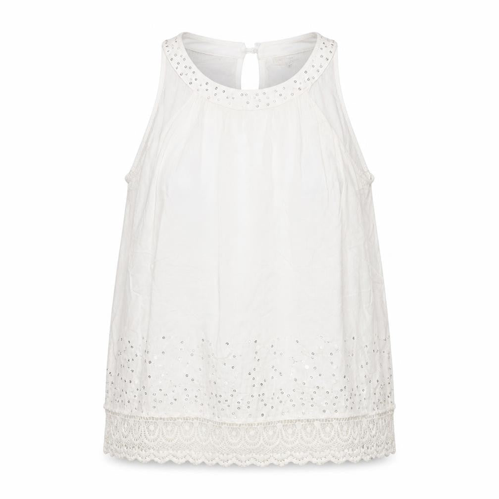 Womens UK Size 10 River Island White Basic Tank
