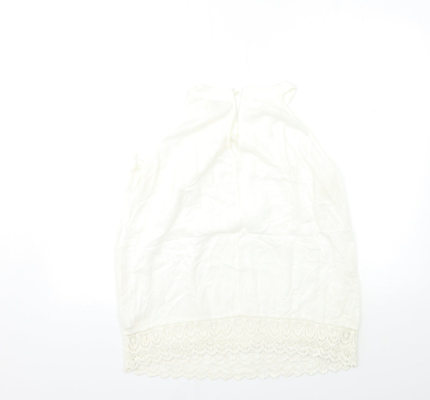 Womens UK Size 10 River Island White Basic Tank