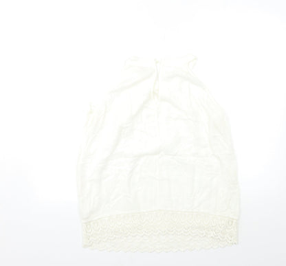 Womens UK Size 10 River Island White Basic Tank